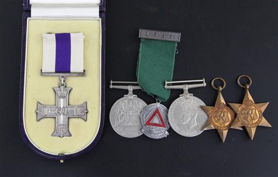 A WW2 Military Cross group of four medals to Major C. L. Rawlins K.O.Y.L.I